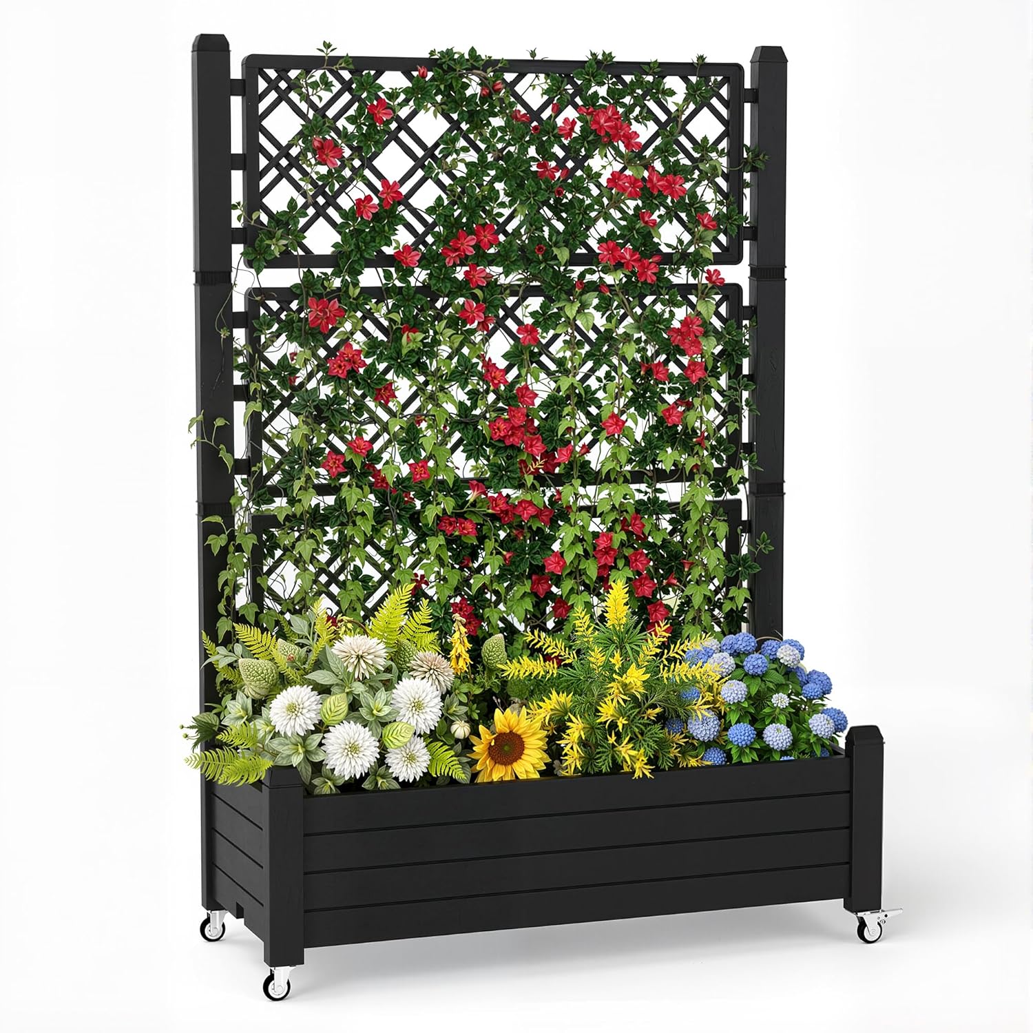 Raised Garden Bed with Trellis - Self-Watering Planter recension och pris